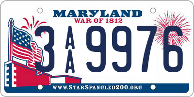 MD license plate 3AA9976