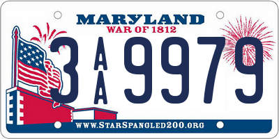 MD license plate 3AA9979