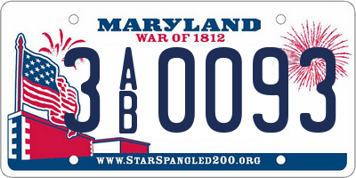 MD license plate 3AB0093