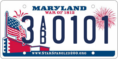 MD license plate 3AB0101