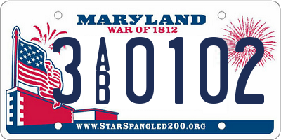 MD license plate 3AB0102