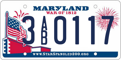MD license plate 3AB0117