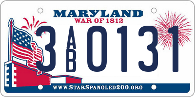 MD license plate 3AB0131