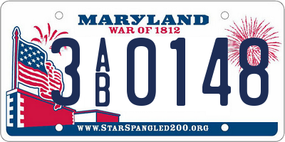 MD license plate 3AB0148