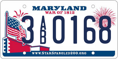 MD license plate 3AB0168