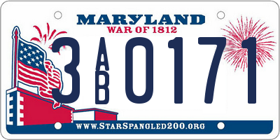 MD license plate 3AB0171