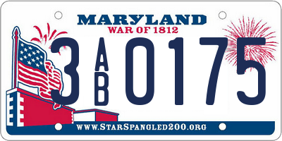 MD license plate 3AB0175
