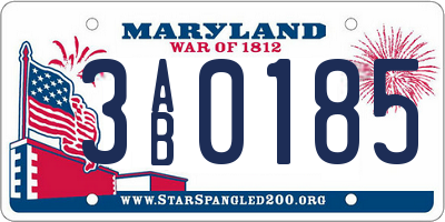 MD license plate 3AB0185