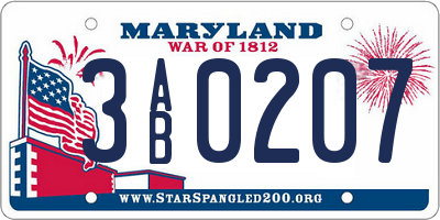 MD license plate 3AB0207