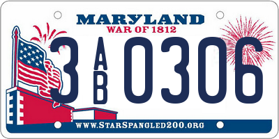 MD license plate 3AB0306