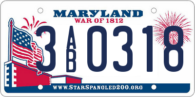 MD license plate 3AB0318
