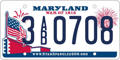 MD license plate 3AB0708