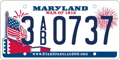 MD license plate 3AB0737