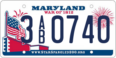 MD license plate 3AB0740