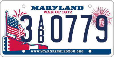 MD license plate 3AB0779