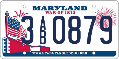 MD license plate 3AB0879