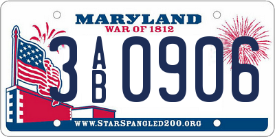 MD license plate 3AB0906