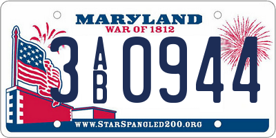 MD license plate 3AB0944