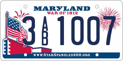 MD license plate 3AB1007