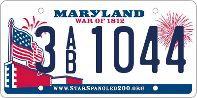 MD license plate 3AB1044