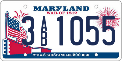MD license plate 3AB1055