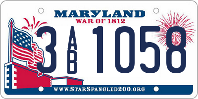 MD license plate 3AB1058