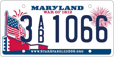 MD license plate 3AB1066