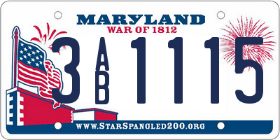 MD license plate 3AB1115