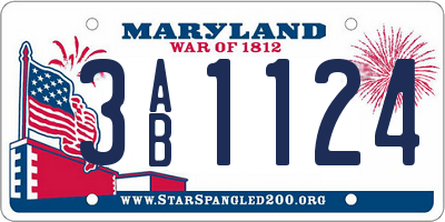 MD license plate 3AB1124