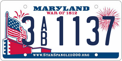 MD license plate 3AB1137