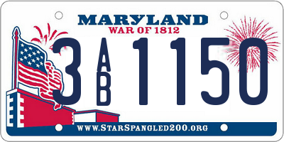 MD license plate 3AB1150
