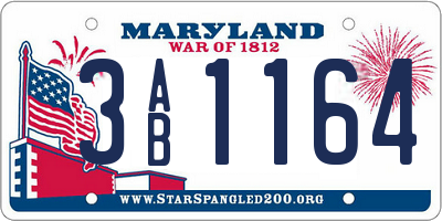MD license plate 3AB1164