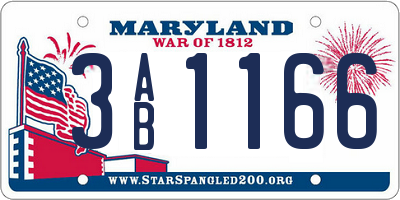 MD license plate 3AB1166