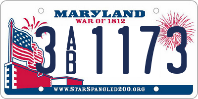 MD license plate 3AB1173