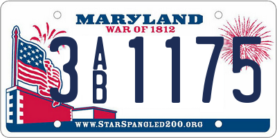 MD license plate 3AB1175