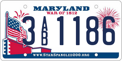 MD license plate 3AB1186
