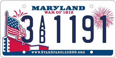 MD license plate 3AB1191