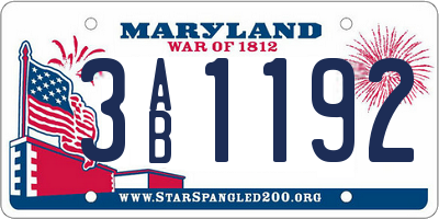 MD license plate 3AB1192
