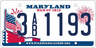 MD license plate 3AB1193
