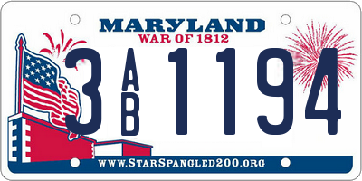MD license plate 3AB1194