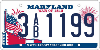 MD license plate 3AB1199