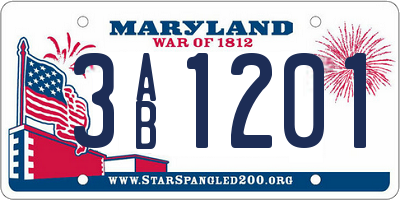 MD license plate 3AB1201