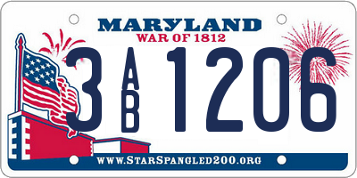 MD license plate 3AB1206