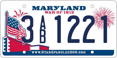 MD license plate 3AB1221