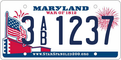 MD license plate 3AB1237