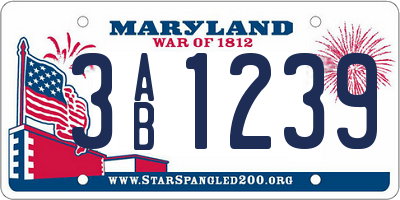 MD license plate 3AB1239