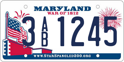 MD license plate 3AB1245