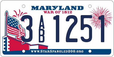 MD license plate 3AB1251