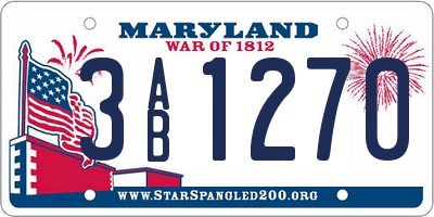 MD license plate 3AB1270