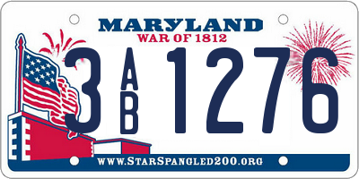 MD license plate 3AB1276